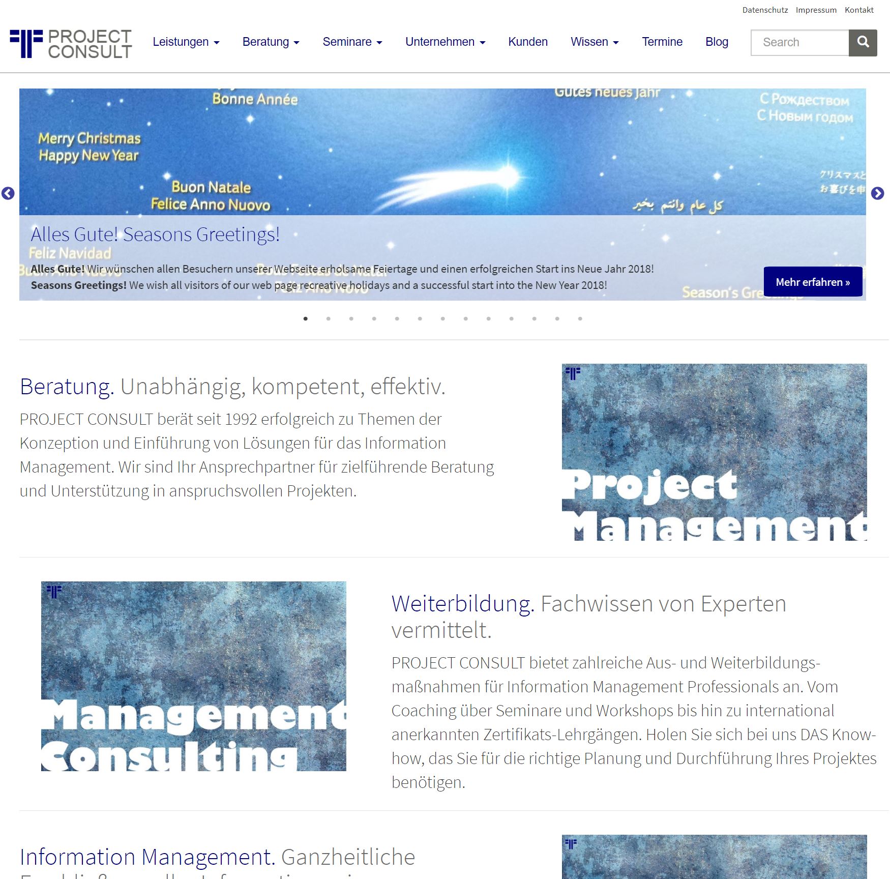 PROJECT CONSULT Webseite 2016