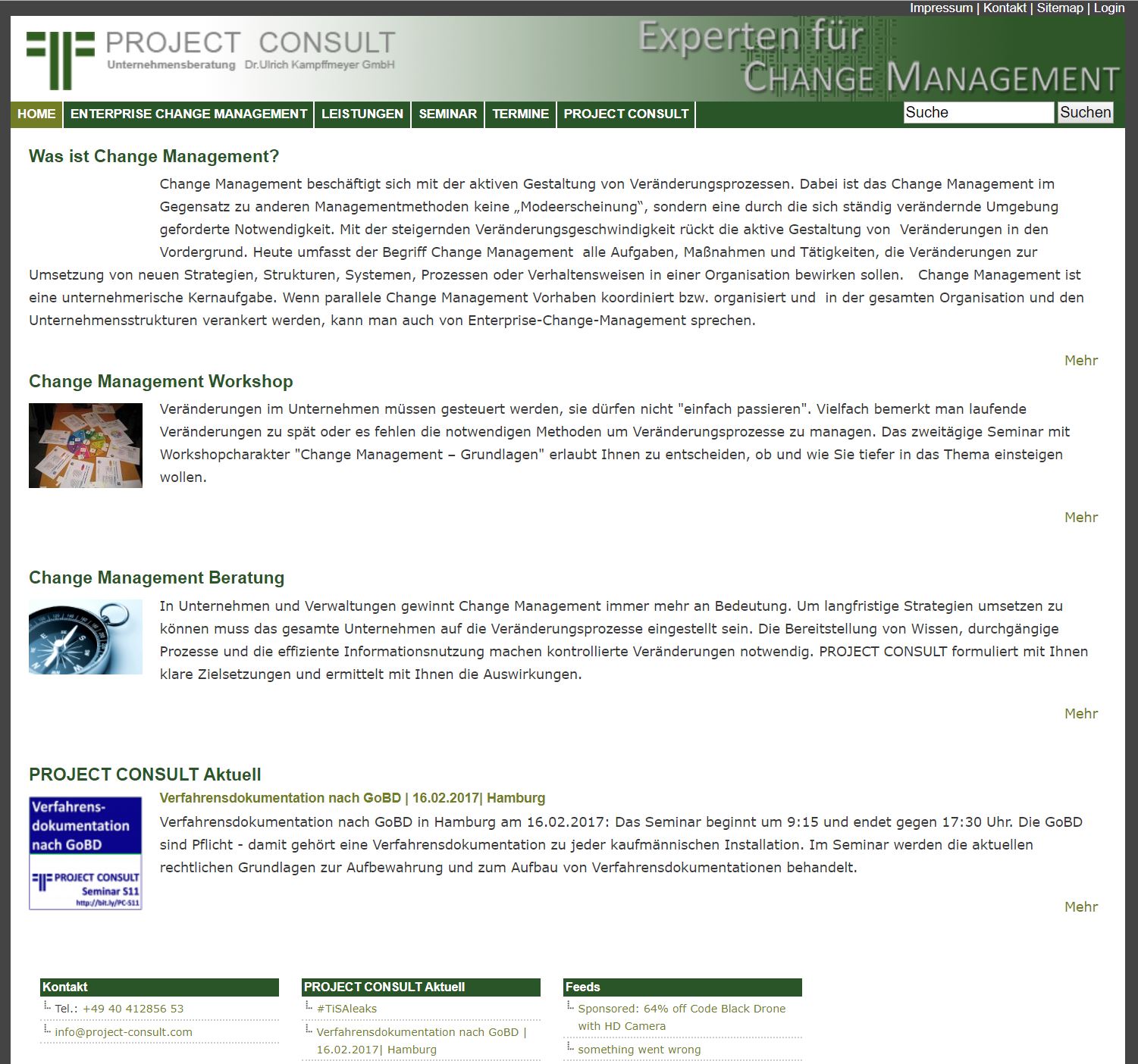 PROJECT CONSULT Change Management Webseite 2011