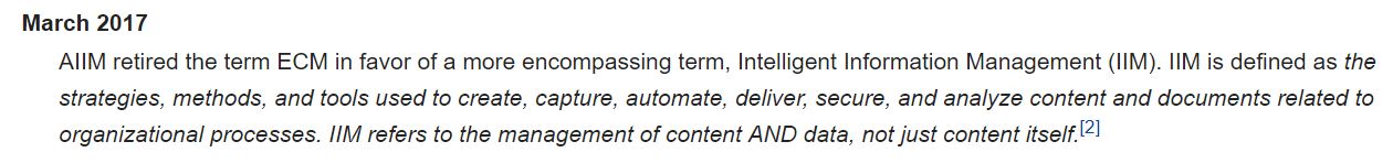 AIIM Definition IIM Intelligent Informqtioin Management November 2017 auf Wikipedia