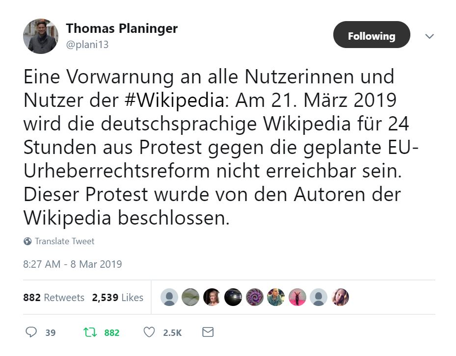 Wikipedia wird abgeschaltet