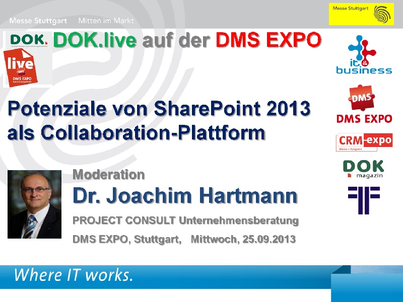 DOK Session Sharepoint als Collaboration Plattform Startfolie