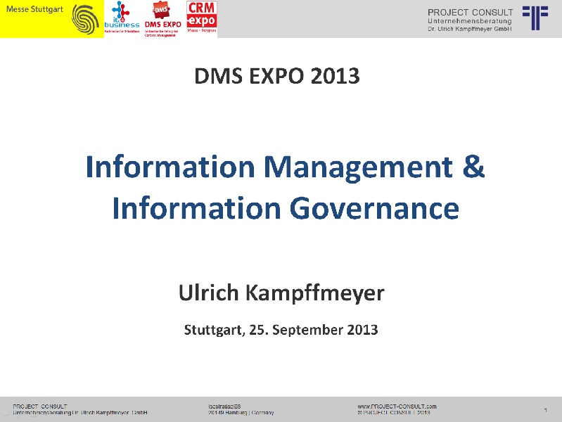 Keynote Information management & Information Governance Startfolie