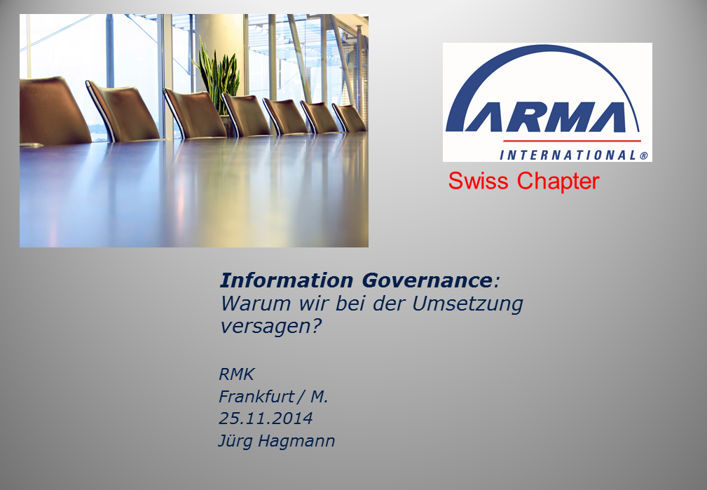 Keynote ARMA Schweiz Titelfolie RMK2014