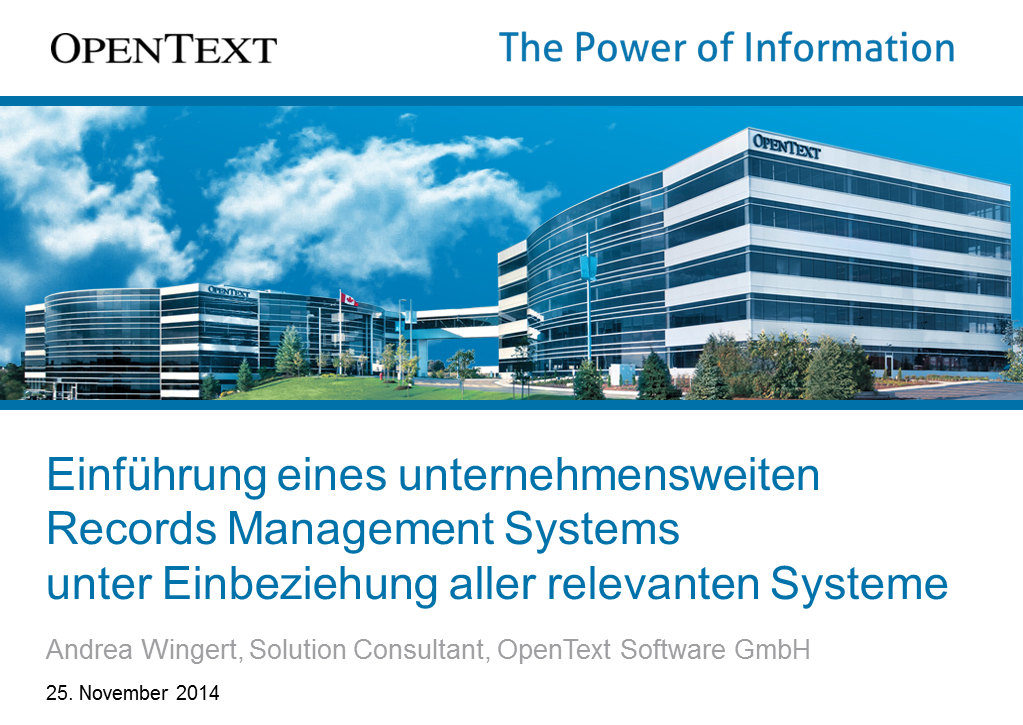 Workshop OpenText RMK2014